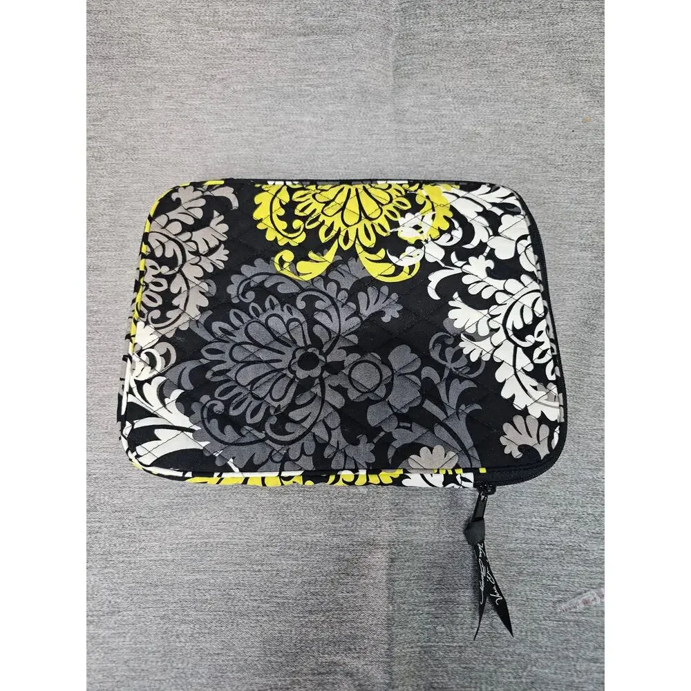 Vera Bradley Tech Laptop iPad Ereader Case in Baroque Pattern Yellow Black White